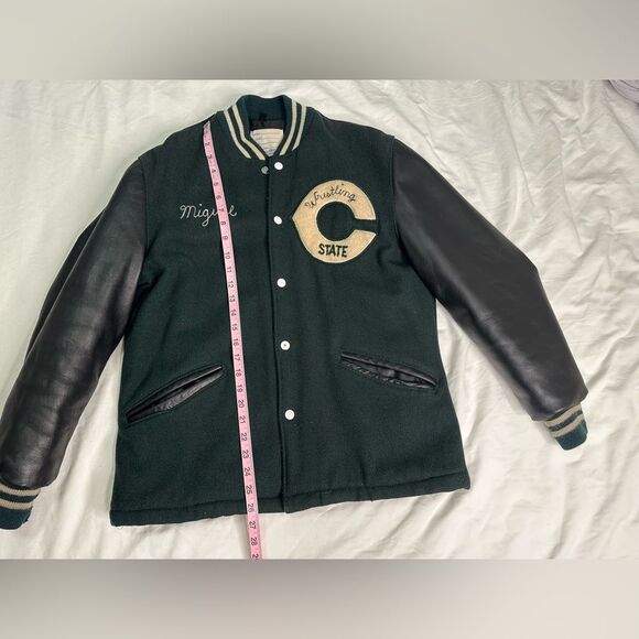 Vintage 60s DeLONG Letterman Varsity Jacket Wrestling State Chenille Patch Sz 38 - Picture 5 of 10